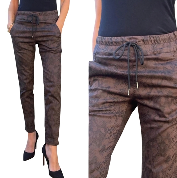 BEVY FLOG Pants - Bevy Flog Shely Brown Python drawstring pants-size 29/8 EUC